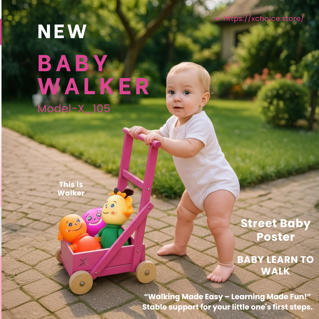 Baby push walker, 4 in 1 Wooden premium quality, X_105