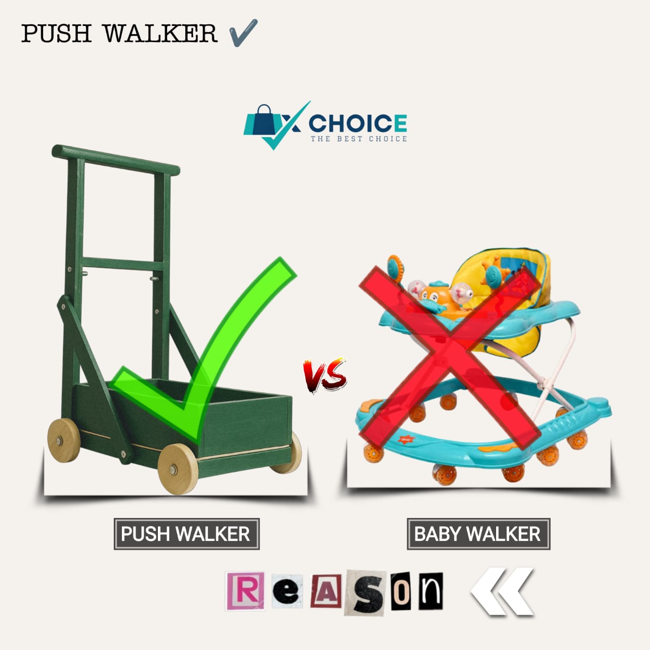 Baby push walker, 4 in 1 Wooden premium quality, X_105
